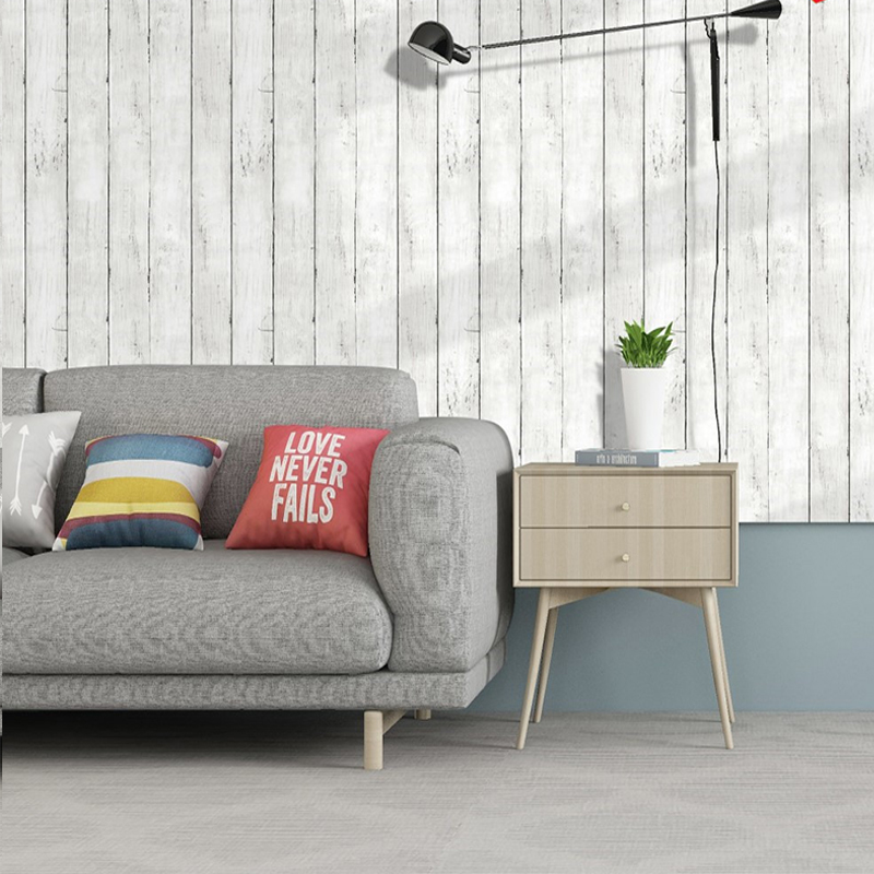 Ivoorwitte, retro-look behang  - Woodworking Wallpaper recensie en prijs